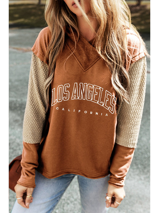 NicholesGifts Women Letter Graphic Long Sleeve Hoodie NicholesGifts