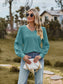 Swiss Dot V-Neck Long Sleeve Blouse nicholesgifts