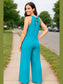Double Take Full Size Tie Back Cutout Sleeveless Jumpsuit nicholesgifts