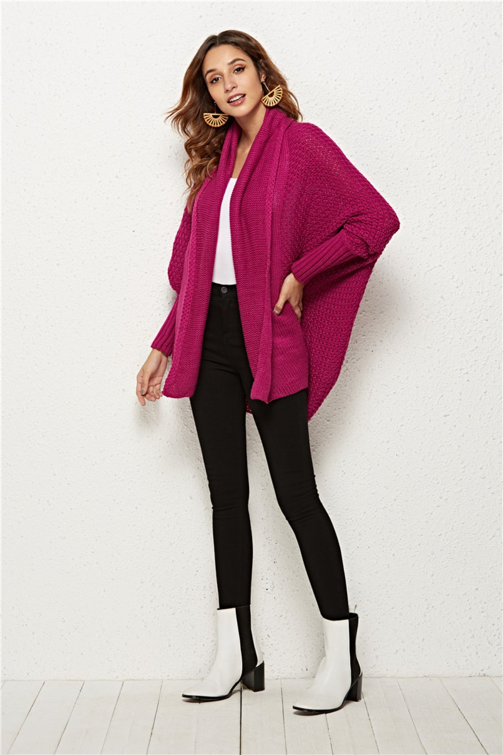 Open Front Batwing Sleeve Cardigan nicholesgifts