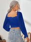Mesh Sweetheart Neck Flounce Sleeve Top nicholesgifts
