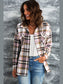 Plaid Button Front Shirt Jacket with Breast Pockets nicholesgifts