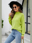 Mock Neck Dropped Shoulder Long Sleeve Sweater nicholesgifts