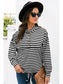 NicholesGifts Women Striped Half-Button Dropped Shoulder Hoodie nicholesgifts