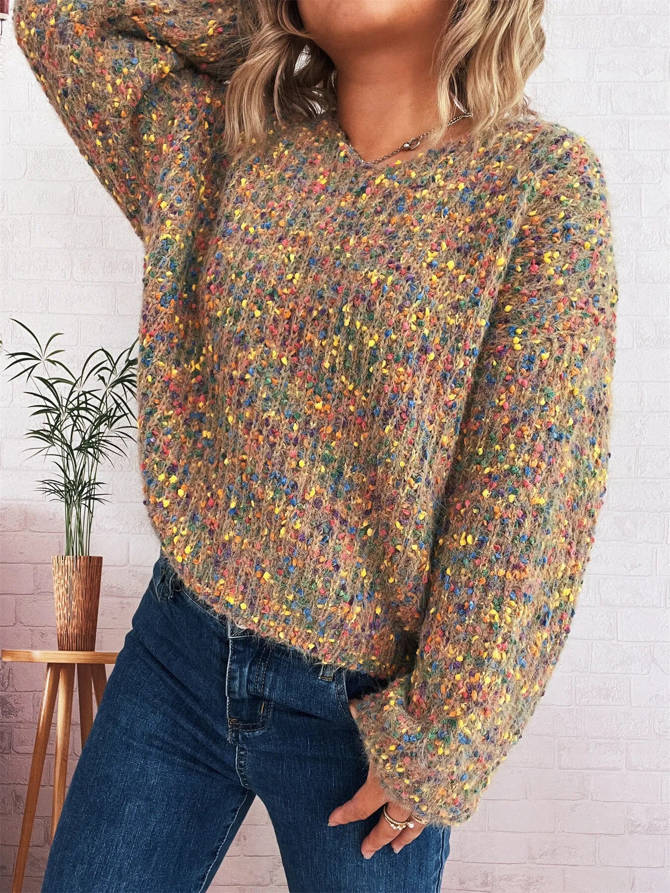 Colorful Long Sleeve Sweater