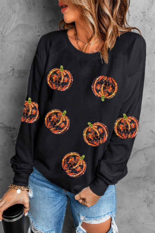 Pumpkin Dropped Shoulder Sweatshirt NicholesGifts