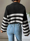 Striped Half Zip Cropped Sweater nicholesgifts
