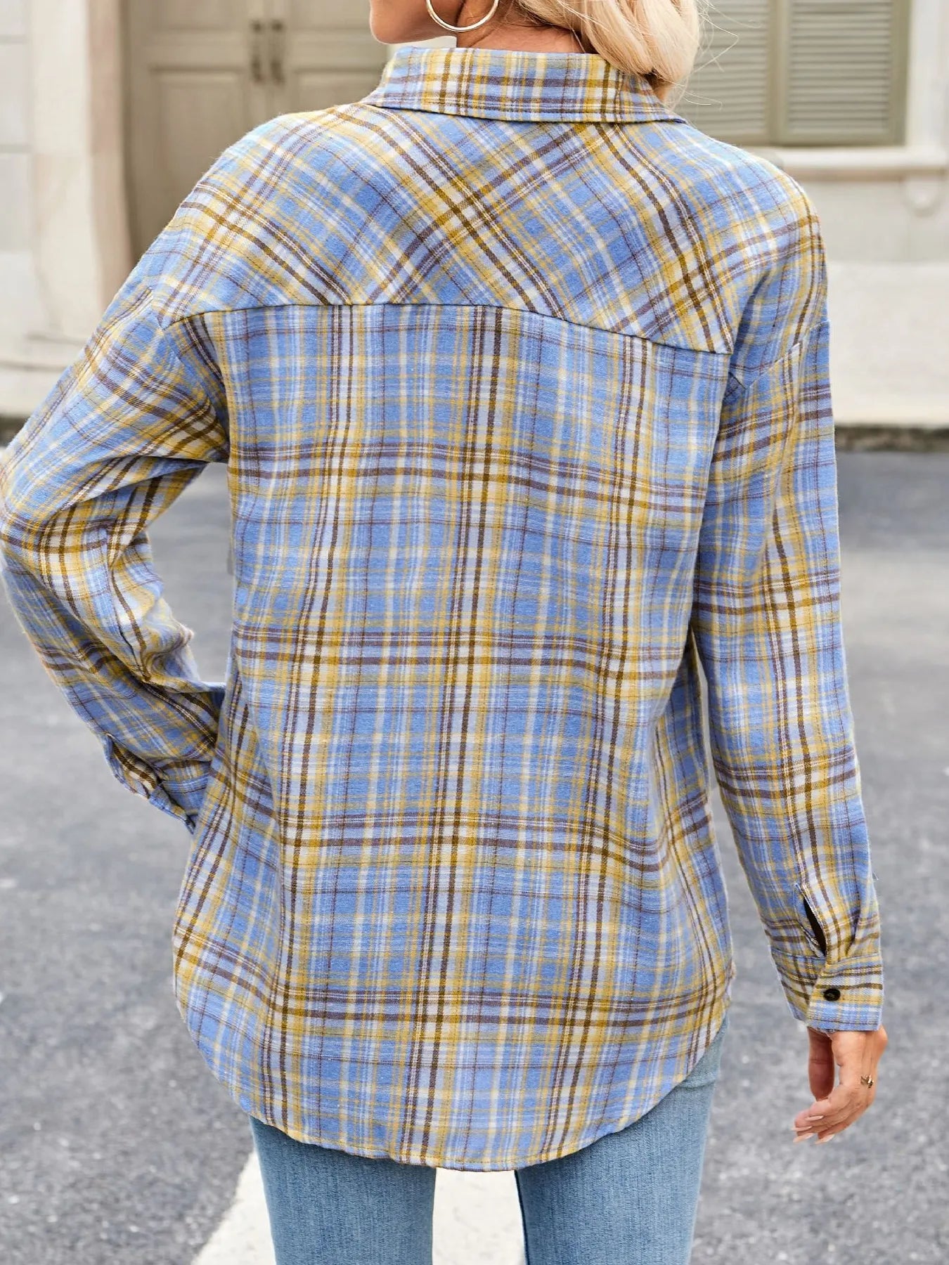 Plaid Button Up Long Sleeve Shirt Trendsi