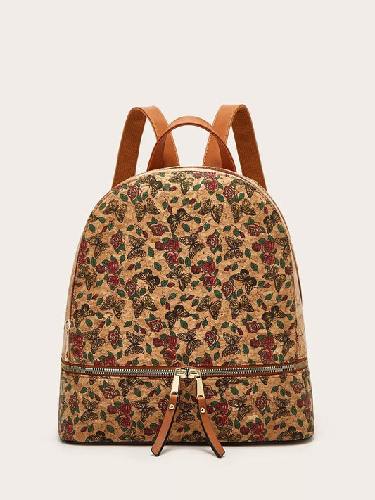 Floral Butterfly Print Backpack Bag nicholesgifts