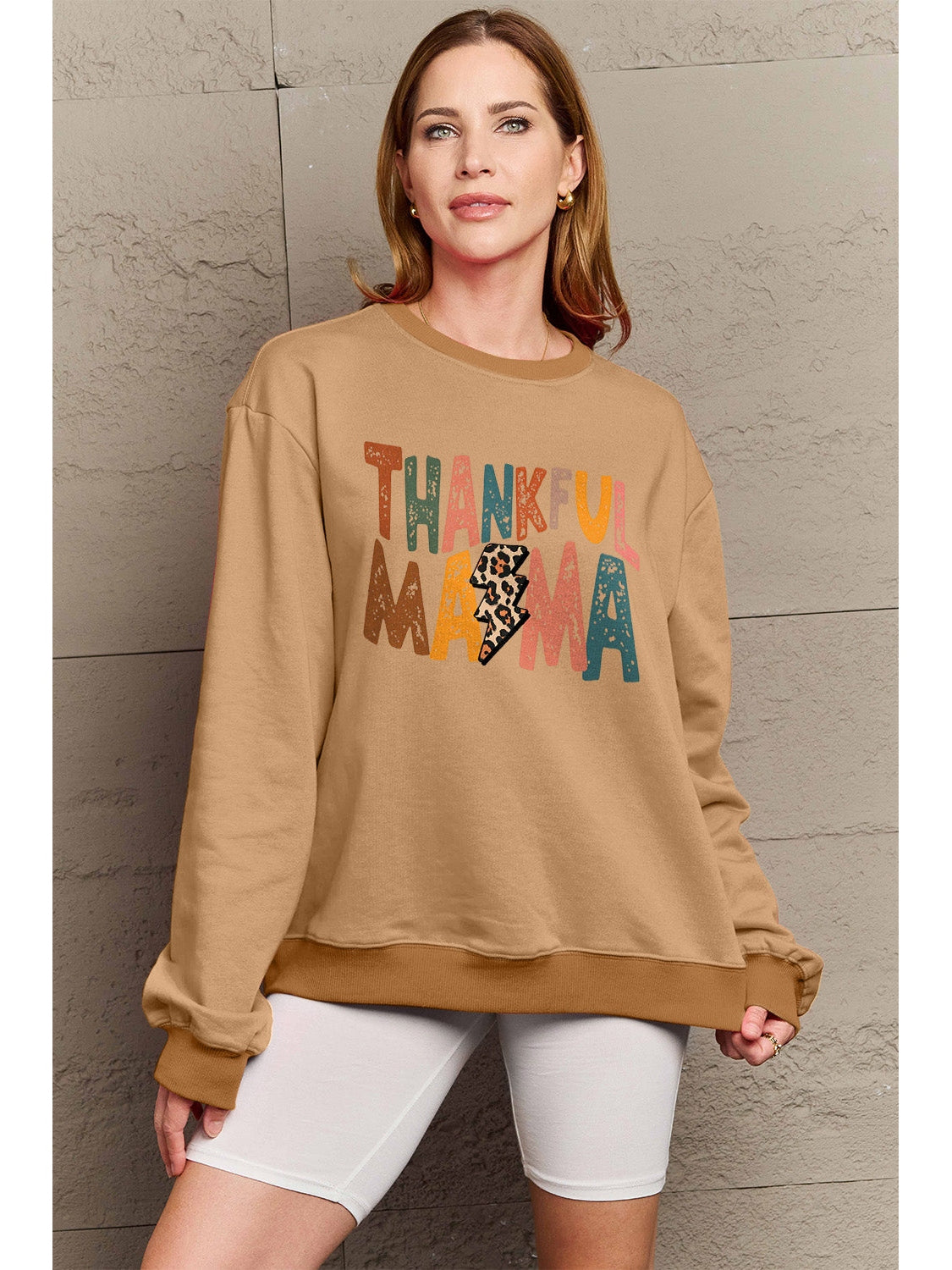 Simply Love Full Size Letter Graphic Long Sleeve Sweatshirt nicholesgifts