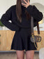 Turtleneck Dropped Shoulder Sweater and Skirt Set nicholesgifts