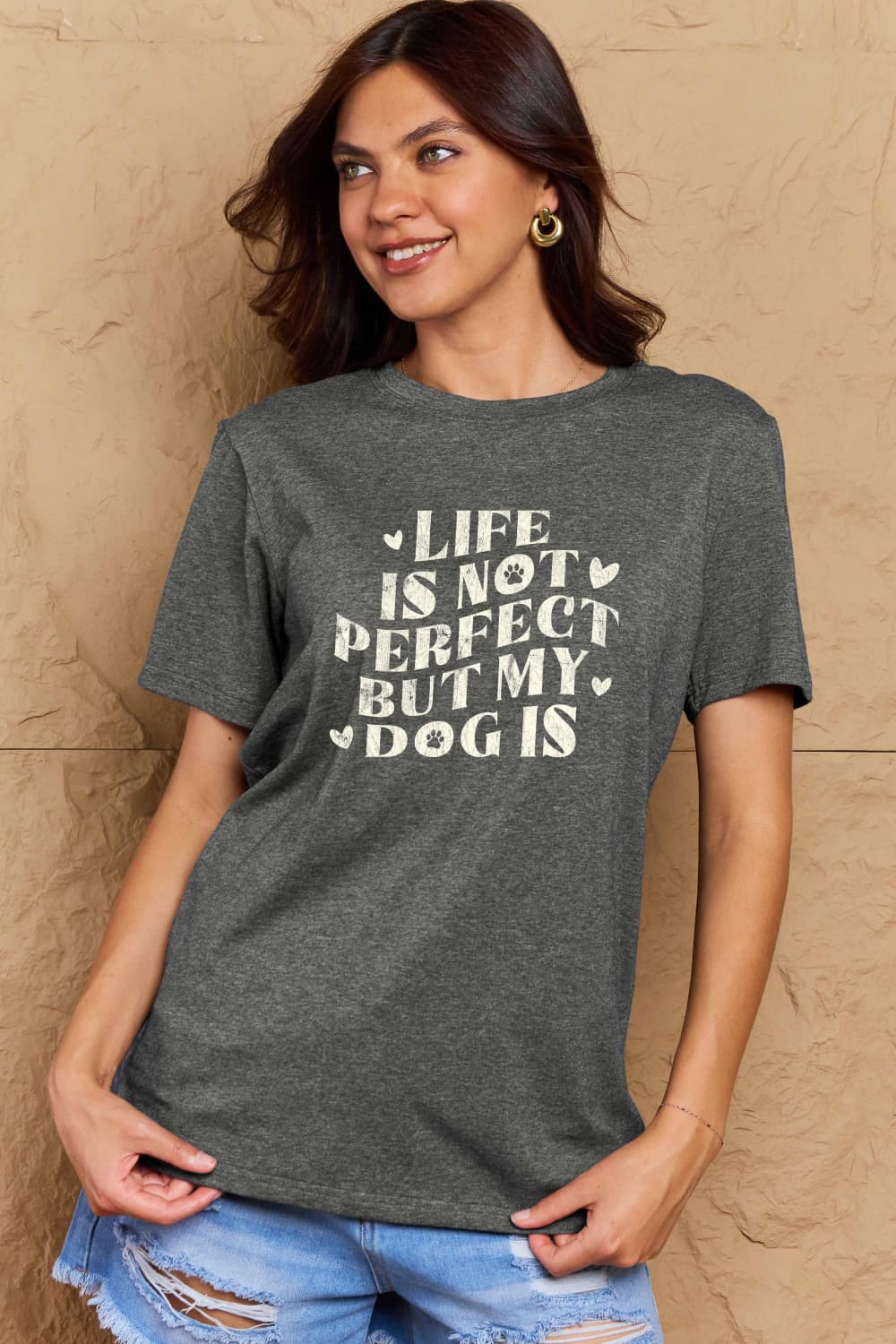 Simply Love Full Size Dog Slogan Graphic Cotton T-Shirt nicholesgifts