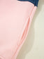 Women Color block Patchwork Half Button Baggy Sweatshirt nicholesgifts