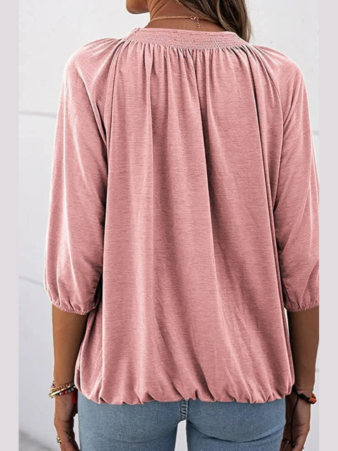 Gathered Detail Round Neck T-Shirt