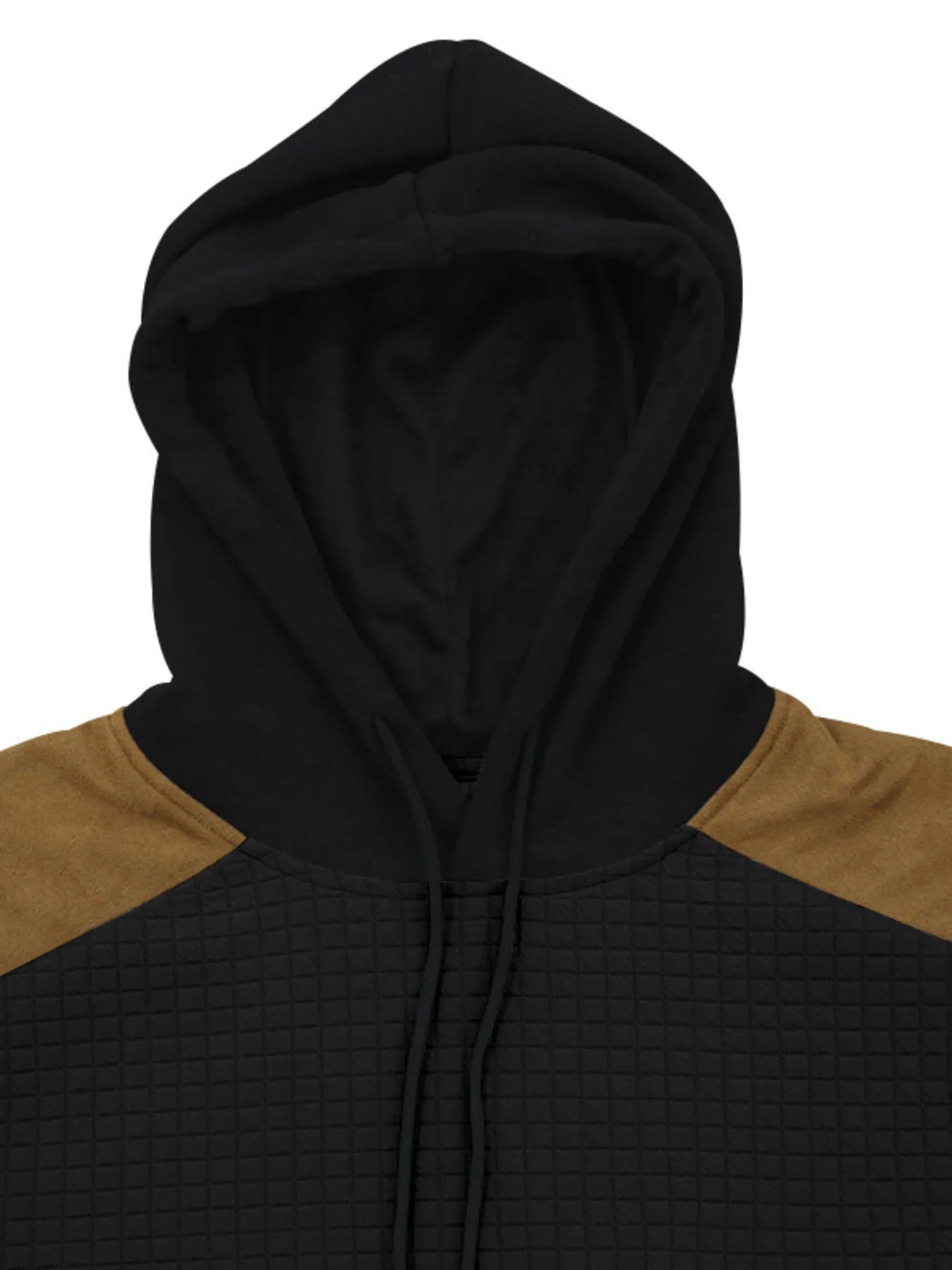 Men's Full Size Drawstring Contrast Shoulder Panels Hoodie Plus Size NicholesGifts