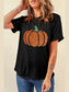 Glitter Pumpkin Round Neck Short Sleeve T-Shirt nicholesgifts