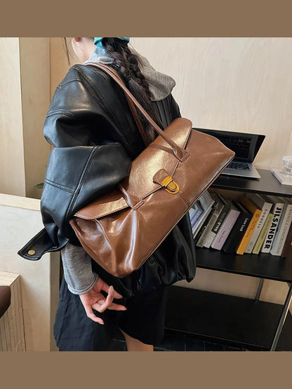 Vintage Style Leather Shoulder Bag nicholesgifts