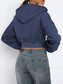 Zip Up Long Sleeve Hooded Cropped Jacket nicholesgifts
