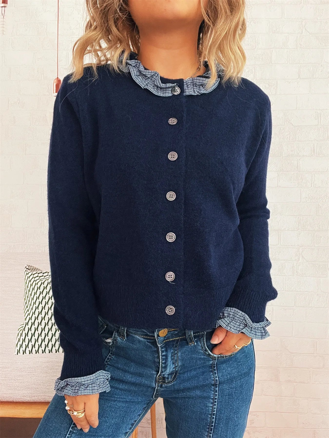 Button Up Long Sleeve Cardigan