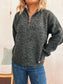 Quarter Zip Ribbed Hem Sweater nicholesgifts