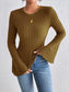 Honey Round Neck Flare Sleeve T-Shirt nicholesgifts