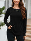 Texture Round Neck Long Sleeve Knit Top nicholesgifts