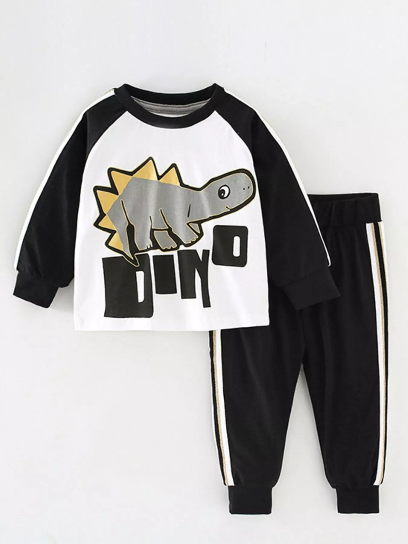 Children's Dinosaur Round Neck Top and Pants Set NicholesGifts