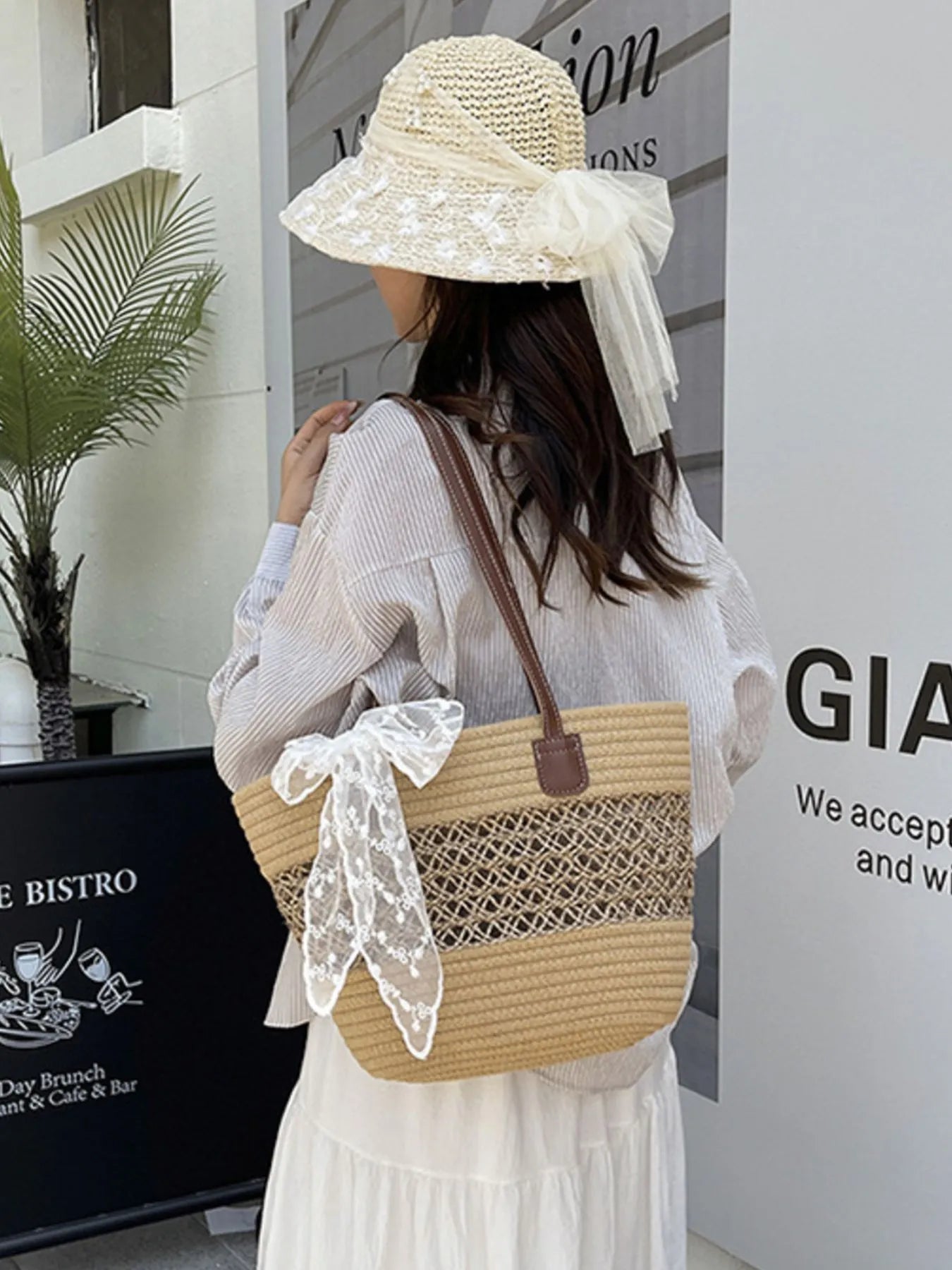 Woven Straw Shoulder Bag Trendsi
