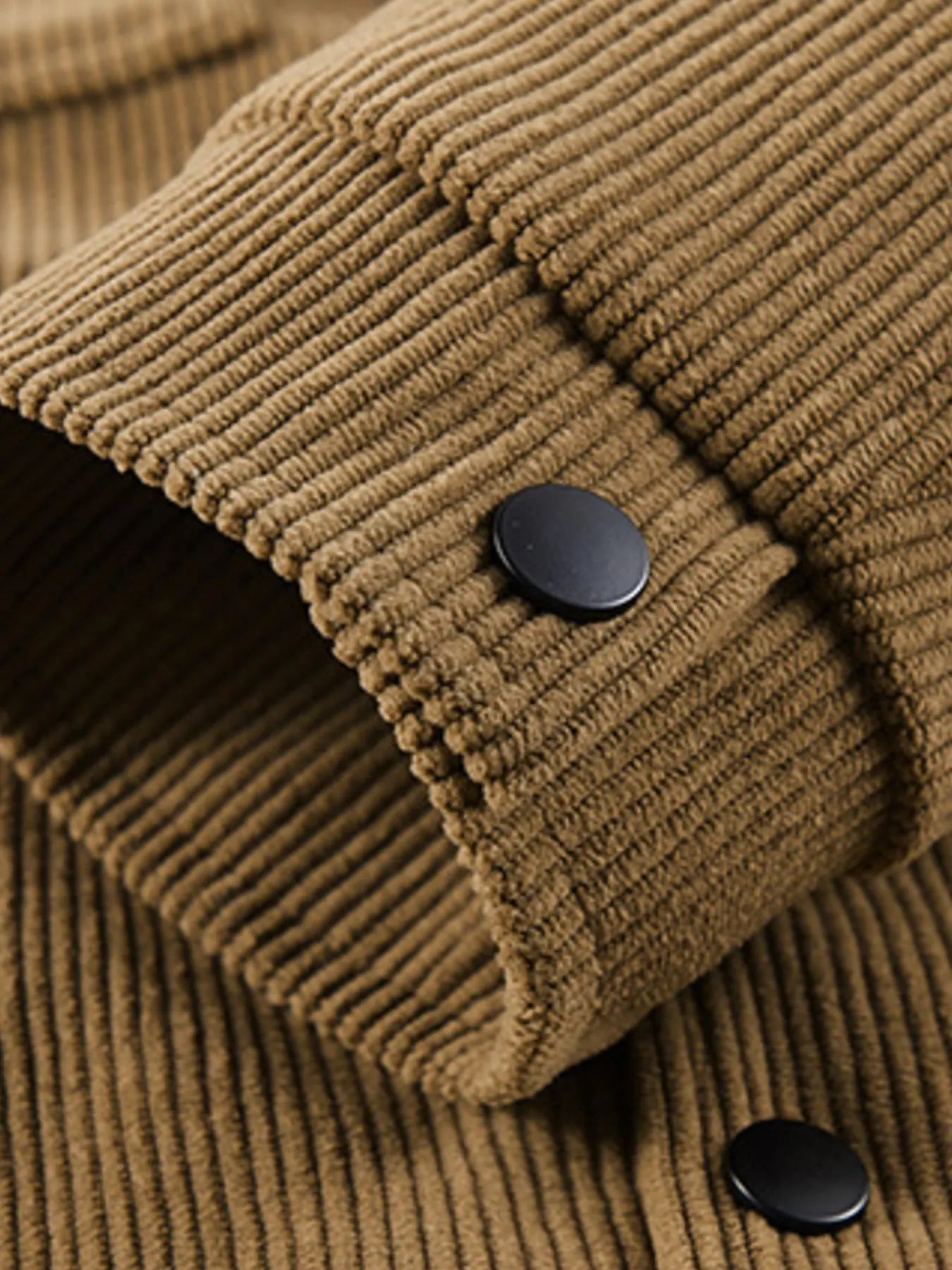 Men's Plus Size Corduroy Button-Up Jacket with Chest Pockets