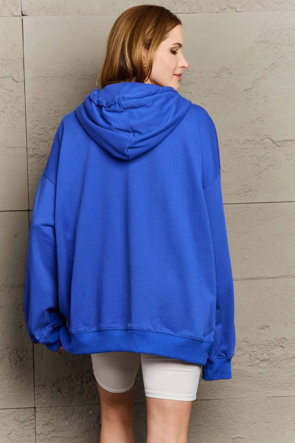 Full Size Drawstring Long Sleeve Hoodie Trendsi