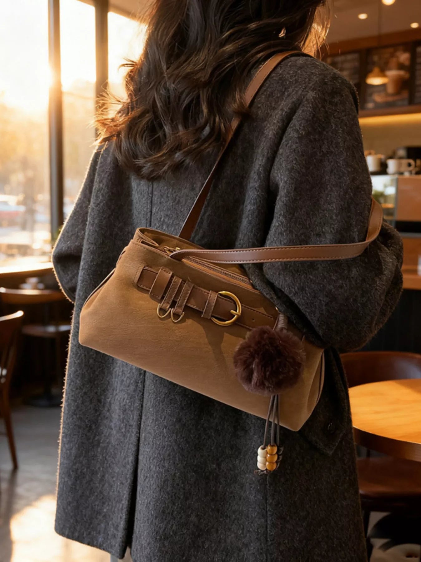 Buckle Decor Shoulder Bag nicholesgifts