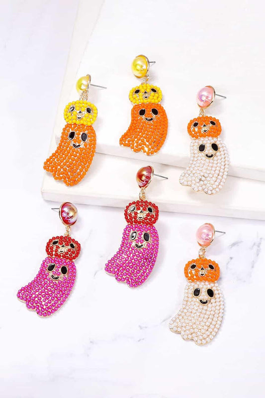 Women Halloween Ghost Shape Dangle Earrings NicholesGifts