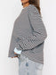 Striped Oversized Round Neck Sweatshirt nicholesgifts