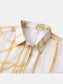 Men's Plus Size Abstract Lines Print Short Sleeve Summer Casual Shirt nicholesgifts