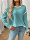 Ribbed Contrast Trim Long Sleeve Top nicholesgifts