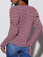 Striped Round Neck Long Sleeve T-Shirt nicholesgifts