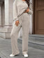 Ribbed Round Neck Top and Pants Set nicholesgifts