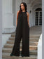 Double Take Full Size Tie Back Cutout Sleeveless Jumpsuit nicholesgifts
