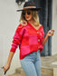 Angel Wings Plaid V-Neck Dropped Shoulder Cardigan nicholesgifts