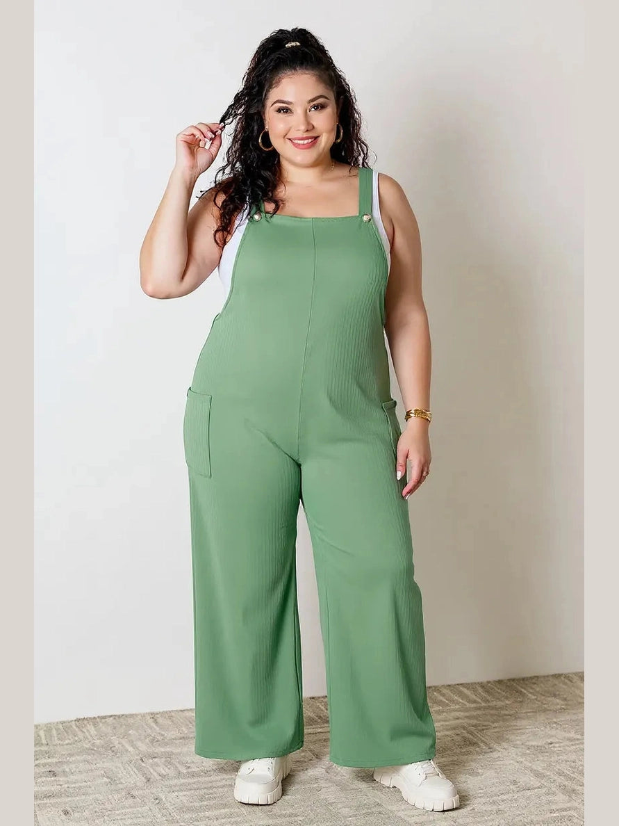 Double Take Full Size Wide Strap Overall with Pockets Trendsi