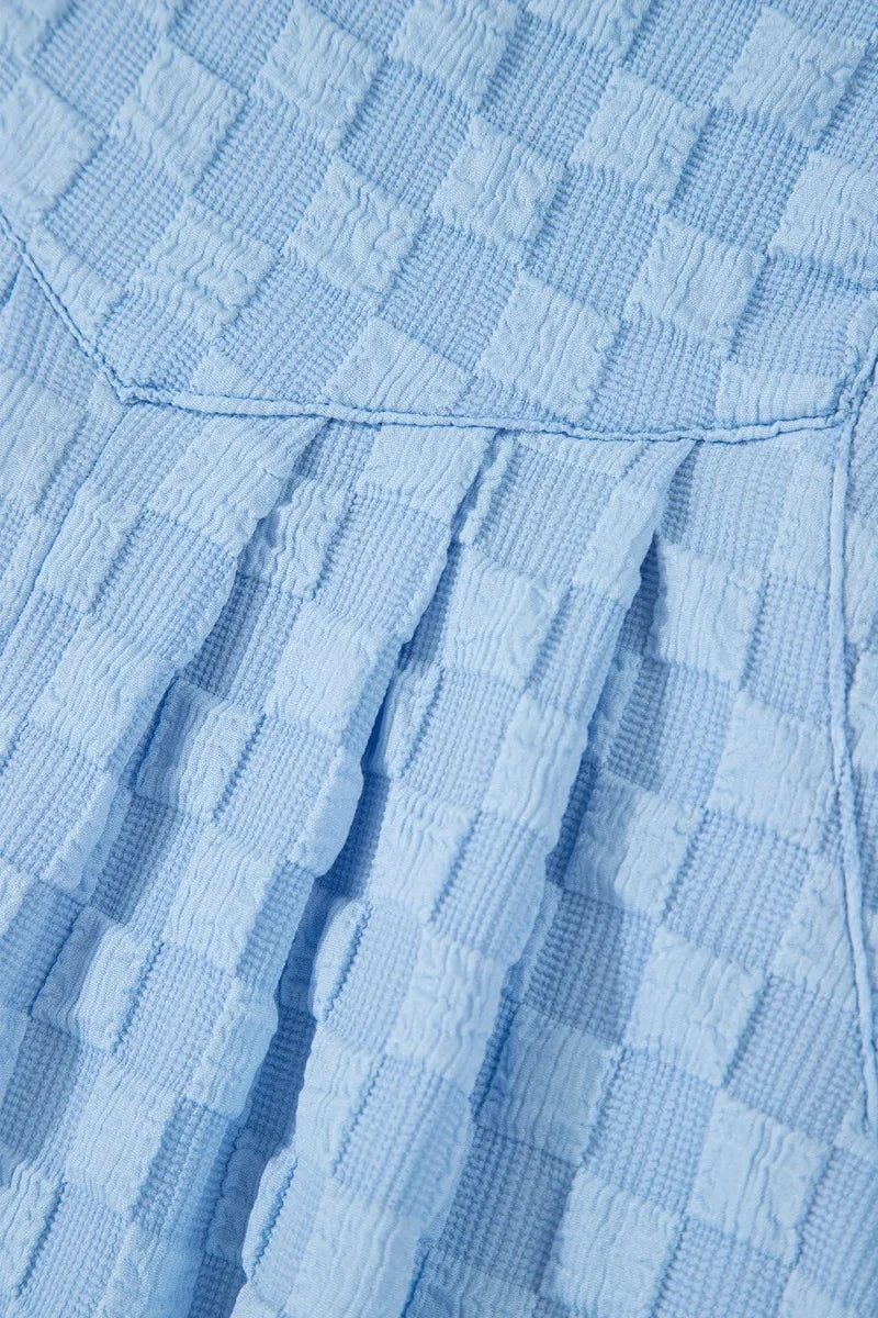 Checkered Pocketed Wide Leg Overalls Trendsi