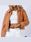 Long Sleeve Collared Neck Sherpa Jacket nicholesgifts