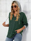 Women Drawstring Striped Long Sleeve Hoodie nicholesgifts