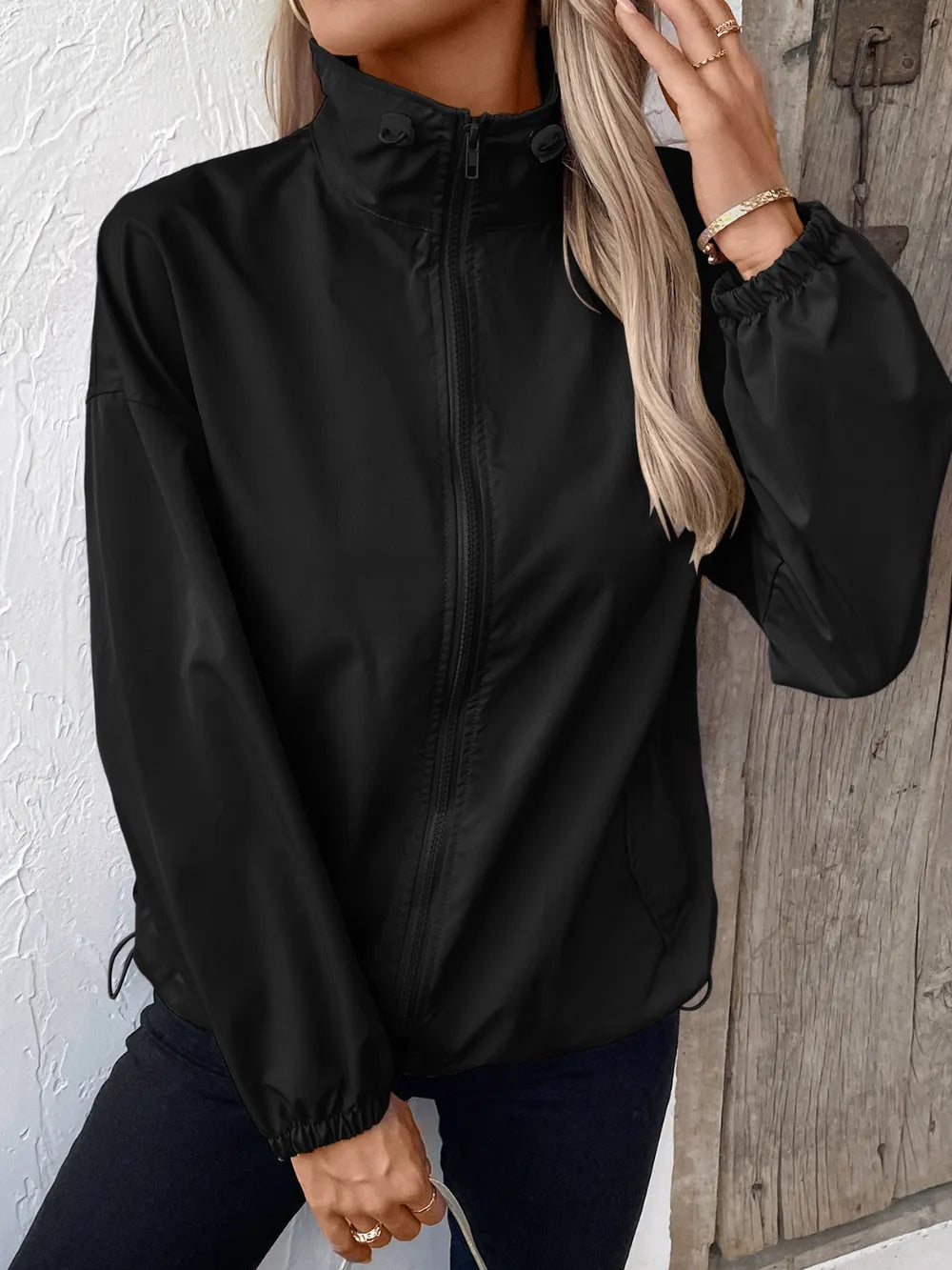 Ivy Lane Pocketed Zip Up Long Sleeve Jacket nicholesgifts