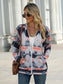 Geometric Zip Up Long Sleeve Hooded Jacket nicholesgifts