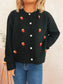 Strawberry Button Up Long Sleeve Cardigan nicholesgifts