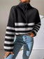 Striped Half Zip Cropped Sweater nicholesgifts