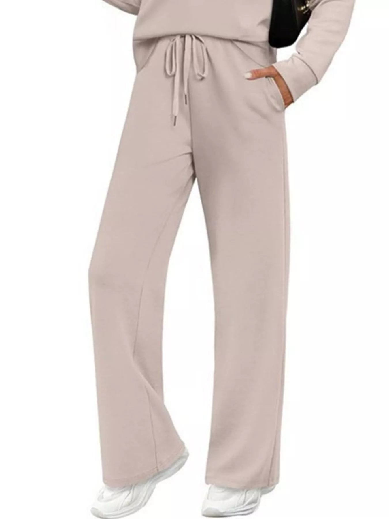 Full Size Long Sleeve Round Neck Top and Pants Set Plus Size nicholesgifts