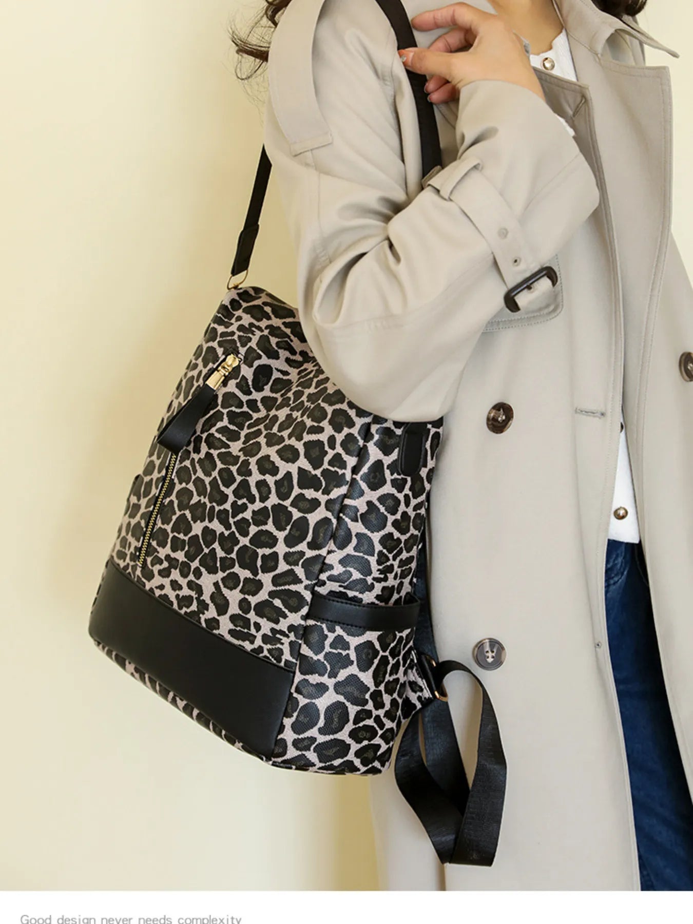 Leopard Print Backpack Bag Trendsi
