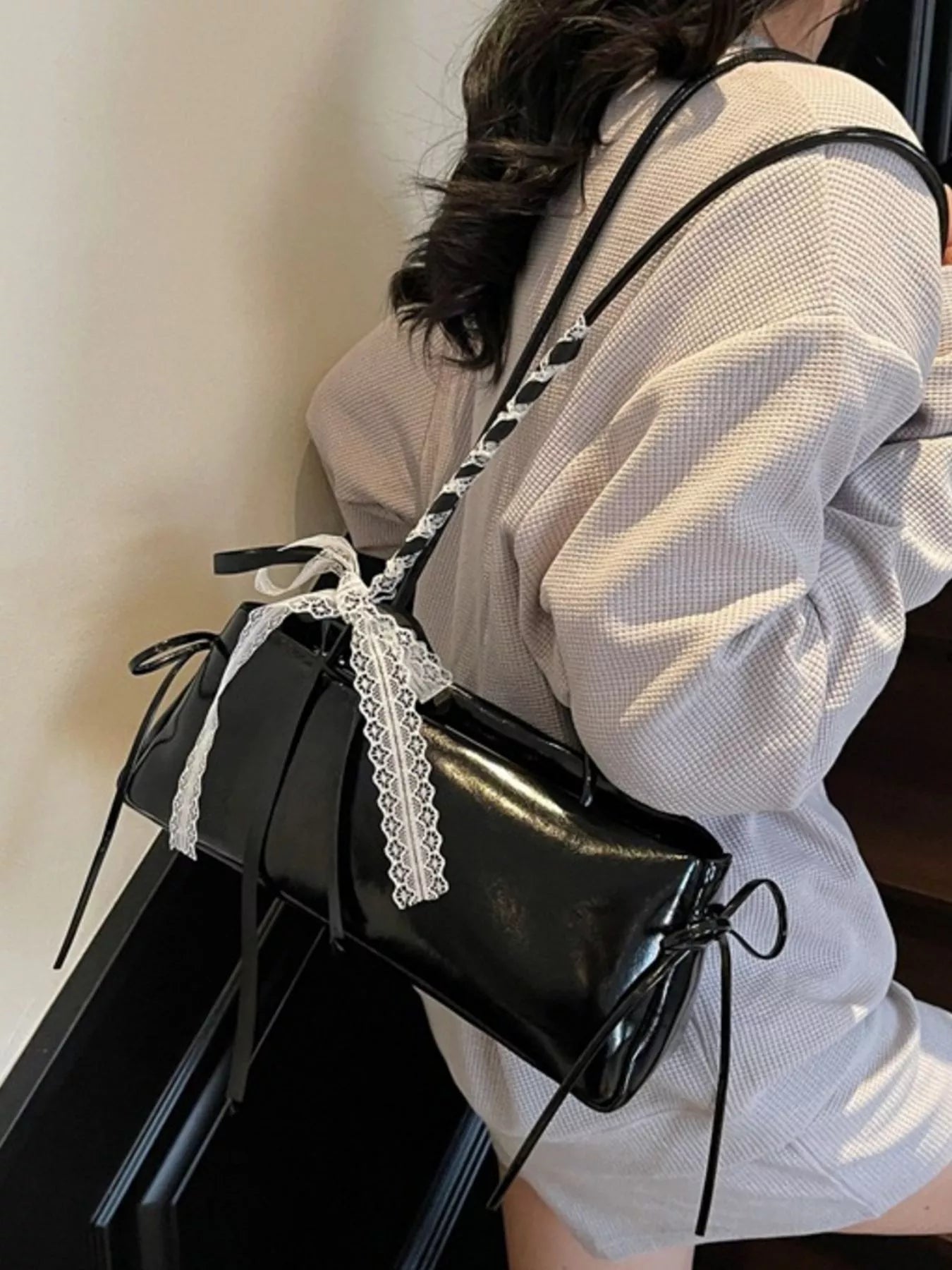 Lace Decor Shoulder Bag nicholesgifts